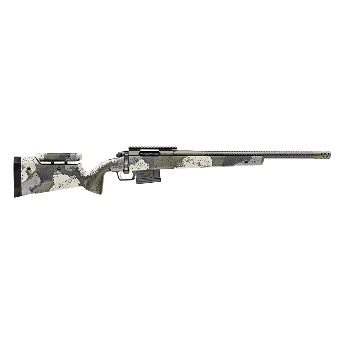 MODEL 2020 WAYPOINT 6MM CREEDMOOR RIFLE, ADJUSTABLE W CARBON FIBER BARREL – EVERGREEN